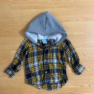 Blue and Yellow Plaid Button Up Shirt